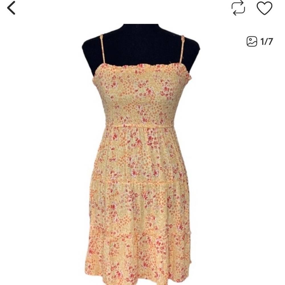 Hippie Rose Floral Mini Dress in Yellow and Pink